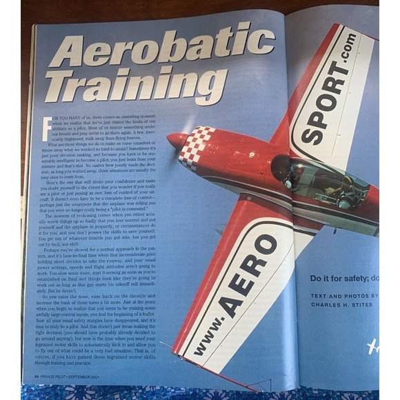 Private Pilot Aviation Magazine Sept  2001 Aerobatics GPS ZLin Cessna Plane - Picture 7 of 8